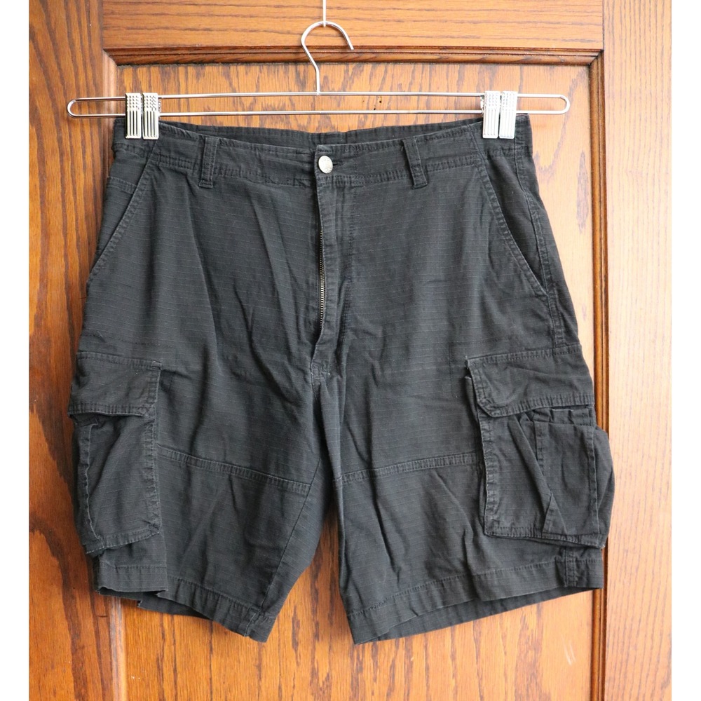 CSG Ripstop Cargo Shorts Mens Size 36 Black Cotton Blend Stretch Utility Outdoor